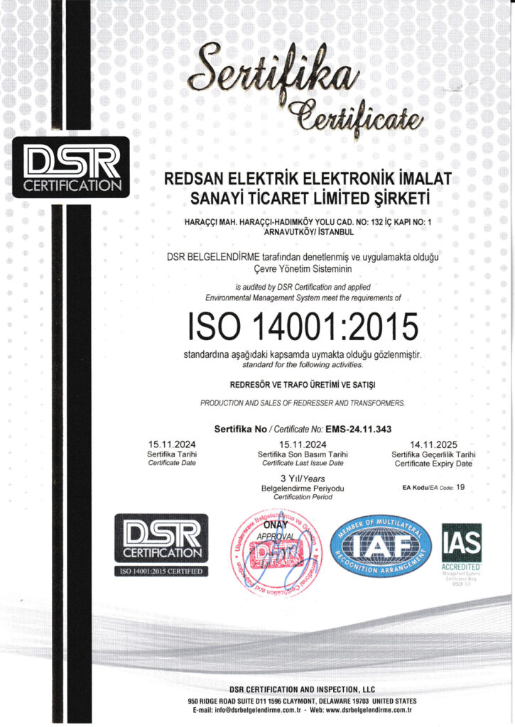 ISO 14001: 2015
BELGESİ