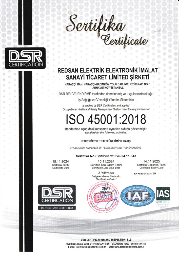 ISO 45001: 2018
BELGESİ