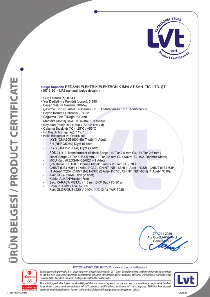 24V-25A ÜRÜN BELGESİ - TSE -2
